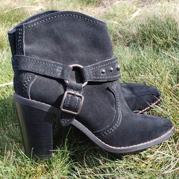 Coach Black Suede Moto Booties - Picture 2 of 8